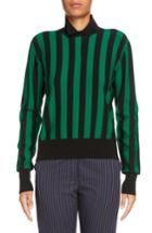 Women's J.w.anderson Stripe High Neck Wool Sweater - Green