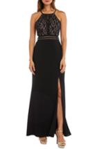 Women's Morgan & Co. Strappy Lace Bodice Gown /2 - Black