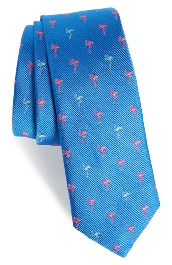 Men's Vineyard Vines Festival Flamingo Silk Tie, Size - Blue