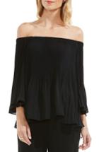 Women's Vince Camuto Pleat Off The Shoulder Blouse, Size - Black