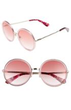 Women's Kate Spade New York Lamonica 54mm Gradient Lens Round Sunglasses - Pink/ Gold