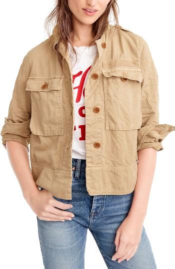 Women's J.crew Garment Dyed Safari Shirt Jacket
