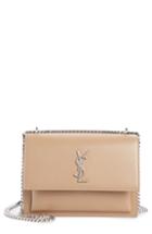 Saint Laurent Medium Sunset Calfskin Shoulder Bag - Beige