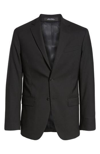 Men's Nordstrom Men's Shop Tech-smart Trim Fit Stretch Wool Sport Coat R - Black