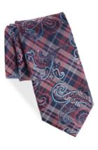 Men's Nordstrom Men's Shop Riscal Plaid Silk Tie, Size - Pink