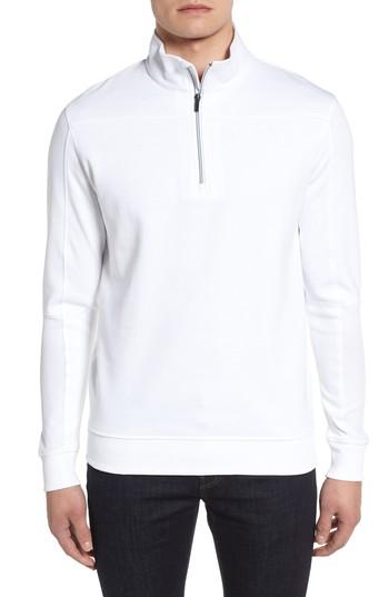 Men's Bugatchi Regular Fit Knit Quarter Zip Pullover - White