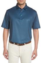 Men's Peter Millar Snow Star Print Jersey Polo - Blue