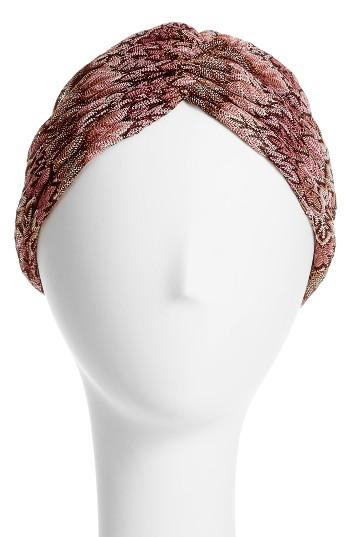 Berry Chevron Print Turban