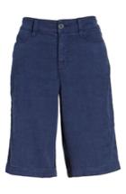 Petite Women's Nydj Catherine Linen Blend Bermuda Shorts P - Blue