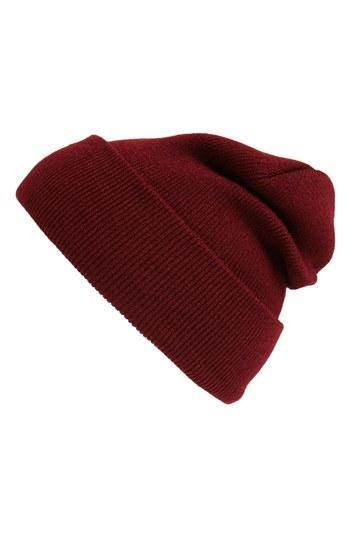 Topman Oversized Beanie Burgundy