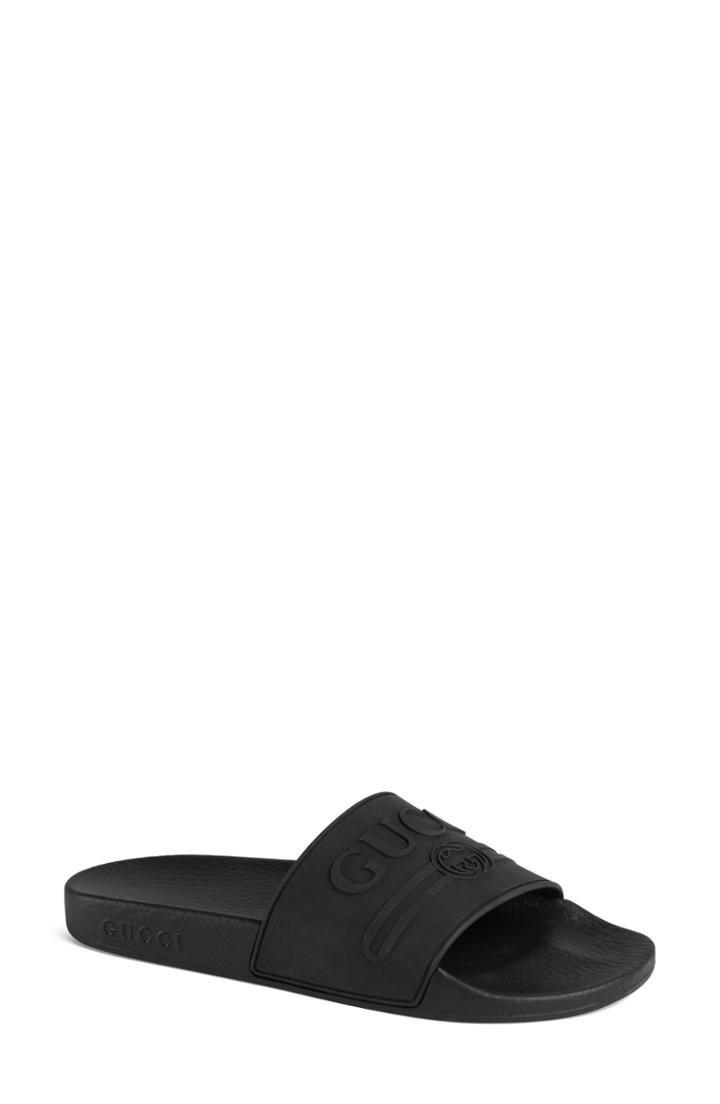 Women's Gucci Pursuit Logo Slide Sandal Us / 35eu - Black