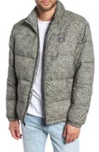Men's Obey Bouncer Check Puffer Jacket, Size - Beige