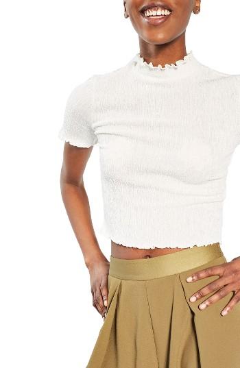Women's Topshop Textured Ruffle Edge Tee