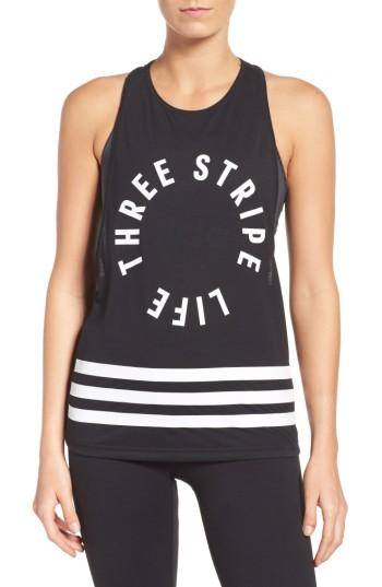 Women's Adidas 3-stripes Life Tank - Black