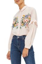 Women's Topshop Forest Floral Embroidered Shirt