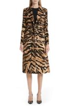 Women's Dolce & Gabbana Tiger Velvet Coat Us / 38 It - Brown