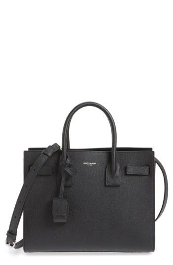 Saint Laurent 'baby Sac De Jour' Bonded Leather Tote - Black