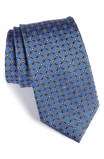 Men's Nordstrom Men's Shop Geo Medallion Silk Tie, Size - Blue