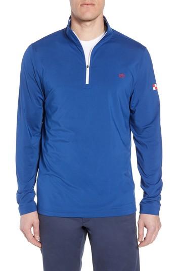 Men's Southern Tide Usa Performance Quarter-zip Pullover - Blue