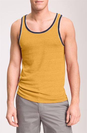 Men's Alternative Double Ringer Tank Top, Size - Metallic