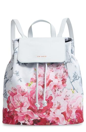 Ted Baker London Belisaa Babylon Print Nylon Backpack - Grey