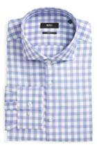 Men's Boss Jason Slim Fit Check Dress Shirt - Blue