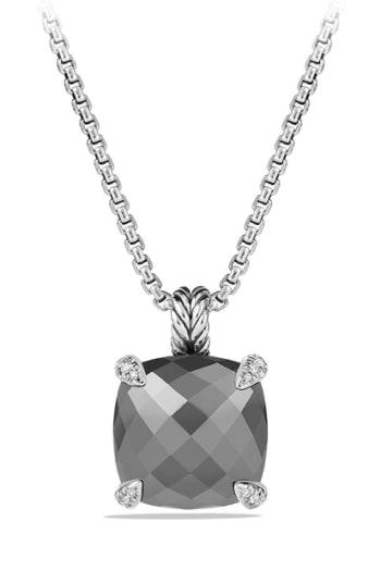 Women's David Yurman 'chatelaine' Pendant Necklace With Semiprecious Stone And Diamonds