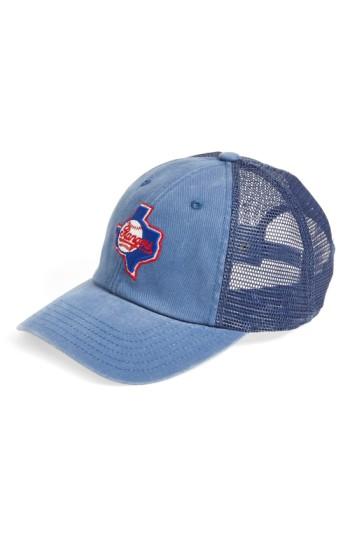 Men's American Needle 'texas Rangers - Raglan Bones' Mesh Trucker Cap - Blue