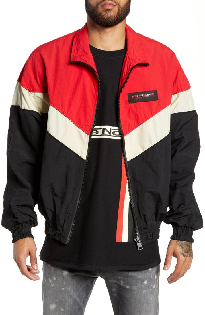 Men's Represent Colorblock Shell Jacket - Black