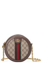 Gucci Ophidia Gg Supreme Canvas Circle Crossbody Bag - Beige