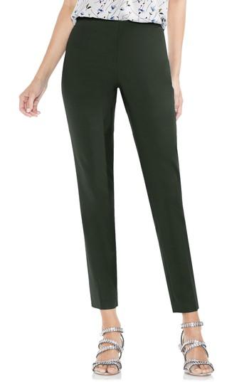 Women's Vince Camuto Side Zip Double Weave Stretch Cotton Pants - Green
