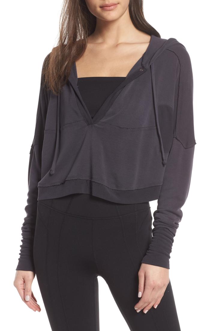 Women's Free People Movement Aries Cropped Hoodie - Grey