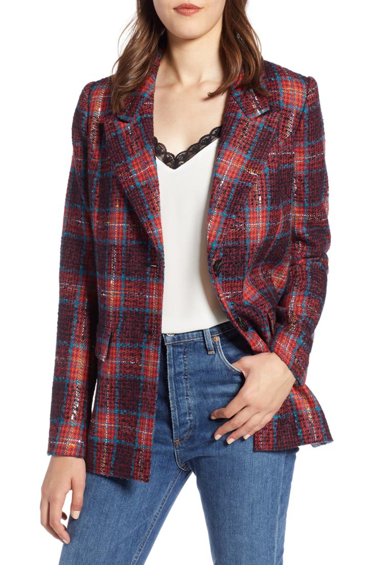 Women's Halogen Double Breasted Blazer - Red