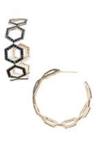 Women's Sterling Forever Geo Daze Hoop Earrings