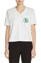 Women's Maje Embroidered Cotton V-neck Tee - Ivory