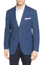 Men's Jkt New York Trim Fit Plaid Stretch Cotton Blend Sport Coat