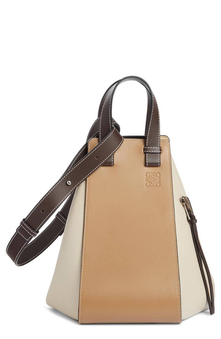 Loewe Small Hammock Tricolor Leather Hobo - Brown