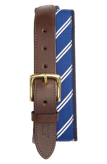 Men's Vinyard Vines Silk & Leather Belt