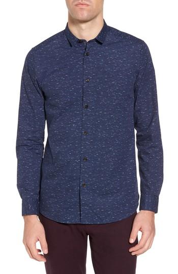 Men's Ted Baker London Nep Print Sport Shirt (l) - Blue