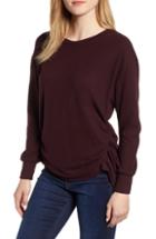 Women's Madewell Texture & Thread Velvet Stripe Mock Neck Top, Size - Blue