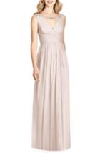 Women's Jenny Packham Sleeveless Sparkle Neck Chiffon Gown