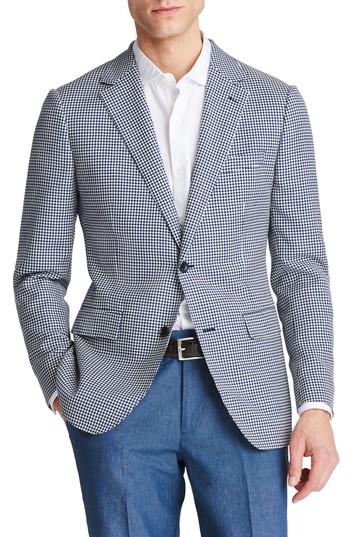 Men's Bonobos Capstone Slim Fit Houndstooth Wool Sport Coat S - Blue