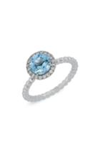 Women's Bony Levy Round Aquamarine & Diamond Ring (nordstrom Exclusive)