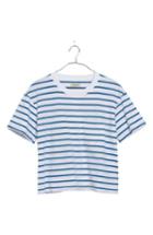 Women's Madewell Stripe Easy Crop Tee, Size - White