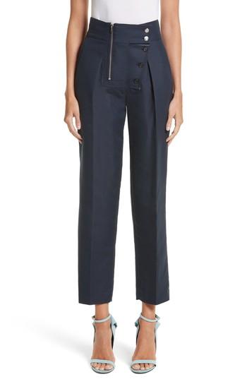 Women's Calvin Klein 205w39nyc Cotton & Silk Sailor Pants Us / 36 It - Blue