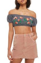 Women's Topshop Velvet Miniskirt Us (fits Like 6-8) - Pink