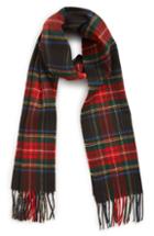 Men's The Rail Tartan Fringed Scarf, Size - Black