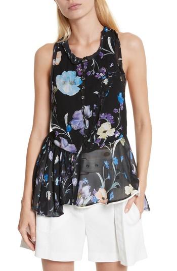 Women's 3.1 Phillip Lim Ruffle Floral Silk Tank