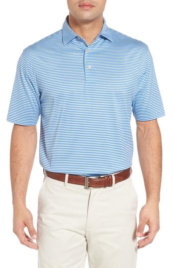 Men's Peter Millar Sean Stripe Nanoluxe Polo - Blue