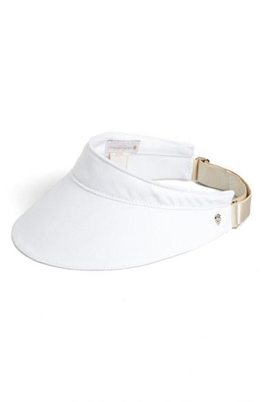 Women's Helen Kaminski 'kelci' Cotton Visor - White